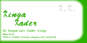 kinga kader business card